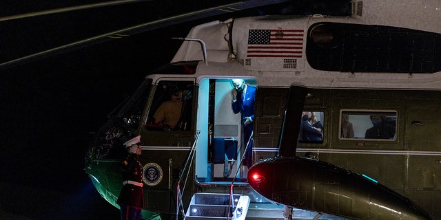 WASHINGTON, DC - JULY 16: President Joe Biden walks off Marine One on the South Lawn of the White House on July 16, 2022 in Washington, DC. 