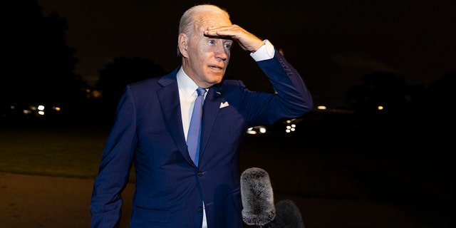 WASHINGTON, DC - JULY 16: President Joe Biden takes reporters questions on the south lawn of the White House on July 16, 2022 in Washington, DC. 