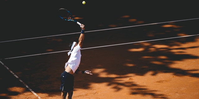 Fabio Fognini of Italy in action during day four of the Hamburg European Open 2022 at Rothenbaum on July 19, 2022 in Hamburg, Germany. 