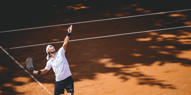 Fabio Fognini of Italy in action during day four of the Hamburg European Open 2022 at Rothenbaum on July 19, 2022 in Hamburg, Germany.