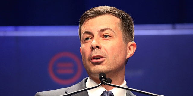 Transportation Secretary Pete Buttigieg delivers remarks at the Plenary II: State of Black America: Combating the Threat to Civil Rights & Democracy during National Urban League Conference on July 22, 2022, in Washington, DC. 