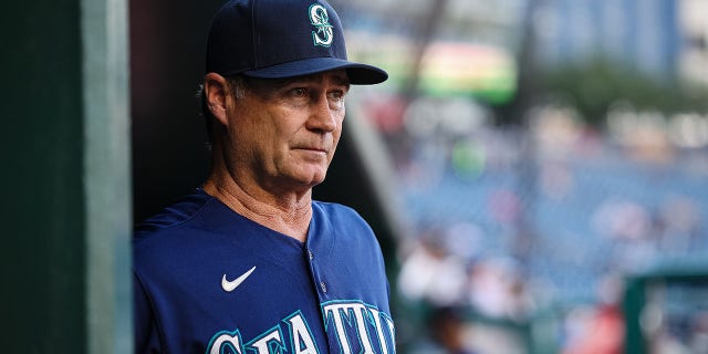Seattle Mariners manager Scott Servais before game two of a doubleheader against the Washington Nationals at Nationals Park on July 13, 2022 in Washington, DC