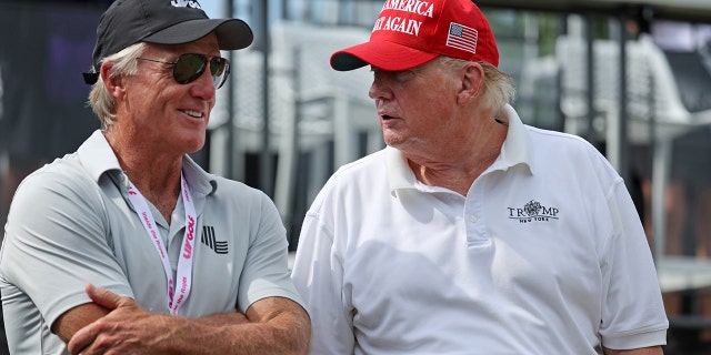 Trump speaks with Greg Norman