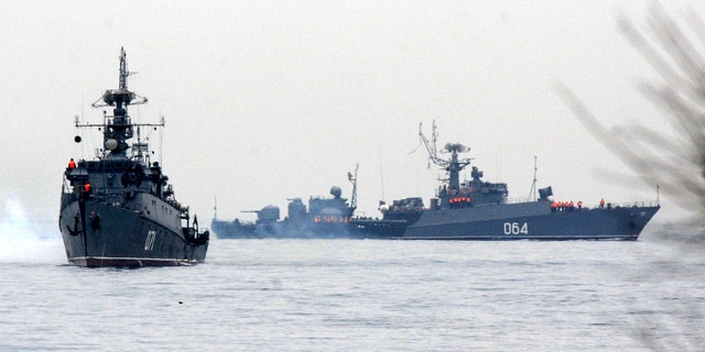 Russian Navy ships are docked in the Sevastopol bay on March 4, 2014.