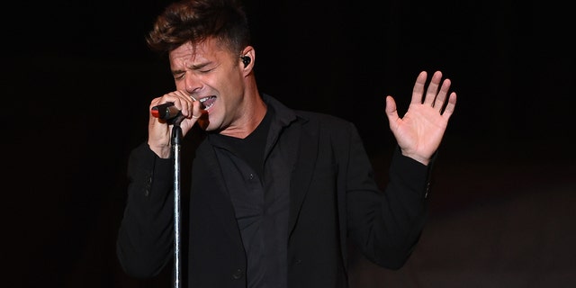 Singer Ricky Martin performs onstage during the "Hillary Clinton: She's With Us" concert at The Greek Theatre on June 6, 2016 ロサンゼルスで, カリフォルニア.  ([object Window])