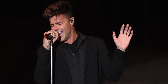 Ο τραγουδιστής Ricky Martin εμφανίζεται στη σκηνή κατά τη διάρκεια μιας συναυλίας "Χίλαρι Κλίντον: Είναι μαζί μας" Συναυλία στο Ελληνικό Θέατρο στις 6 Ιουνίου 2016 στο Λος Άντζελες της Καλιφόρνια.  (Φωτογραφία Kevin Winter/Getty Images)