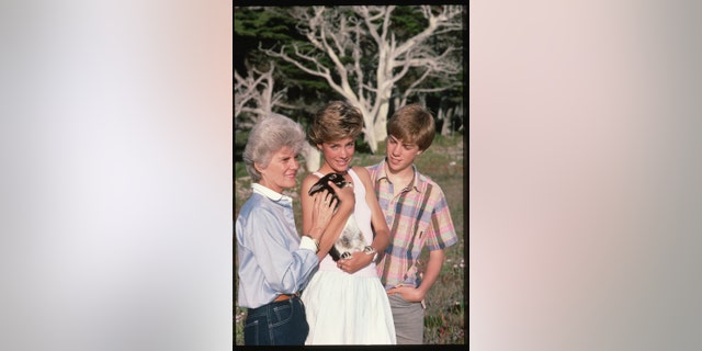Maggie Johnson at her Pebble Beach home with her daughter Alison Eastwood, son Kyle Eastwood, and Dutch Velvet, their pet rabbit. 