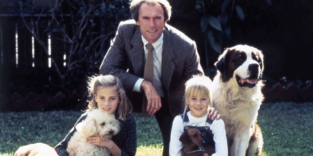 Actor Clint Eastwood with his daughter actress Alison Eastwood, and actress Jenny Beck, on the set of ‘Tightrope'.