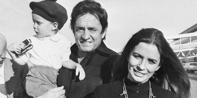 Johnny Cash, his wife June Carter and their son John arrive for the filming of ‘Following the Footsteps of Jesus.’ The film meant to feature Cash and his wife singing against the background of Christian holy sites.