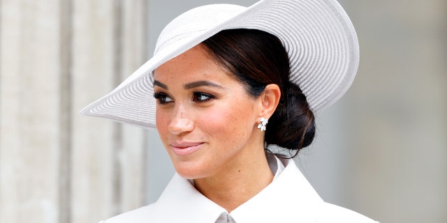 Meghan, Duchess of Sussex, attends a national service of thanksgiving to celebrate the Platinum Jubilee of Queen Elizabeth II at St Paul's Cathedral June 3, 2022, in London.