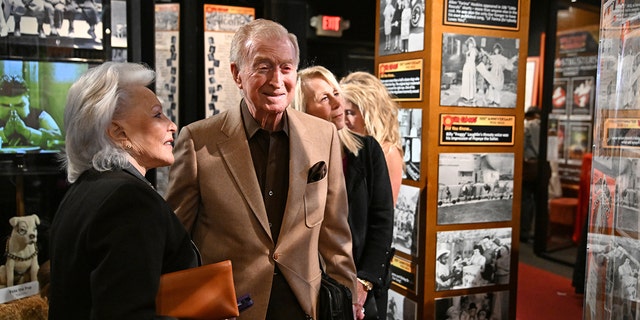 Original ‘Our Gang’ actor Sidney Kibrick (2L) and family at The Hollywood Museum on July 27, 2022, in Hollywood, California.