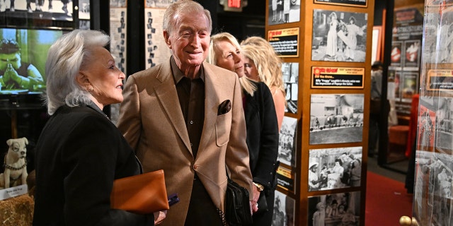 Original ‘Our Gang’ actor Sidney Kibrick (2L) and family at The Hollywood Museum on July 27, 2022, in Hollywood, California.
