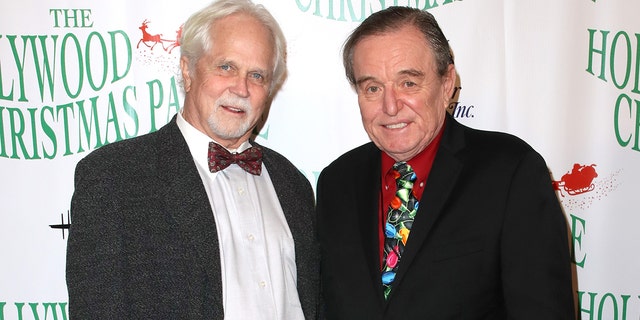 Tony Dow, left, and Jerry Mathers at the 86th Annual Hollywood Christmas Parade Nov. 26, 2017, in Hollywood, Calif.