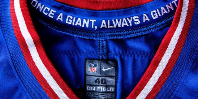 The Giants will wear "Once a Giant, Always a Giant" inside the collar.