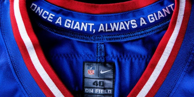 The Giants will wear "Once a Giant, Always a Giant" inside the collar.