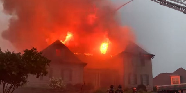 Twitter video shows flames from the residential fire in the 1300 block of Pheasant Ln. in Winson-Salem, North Carolina