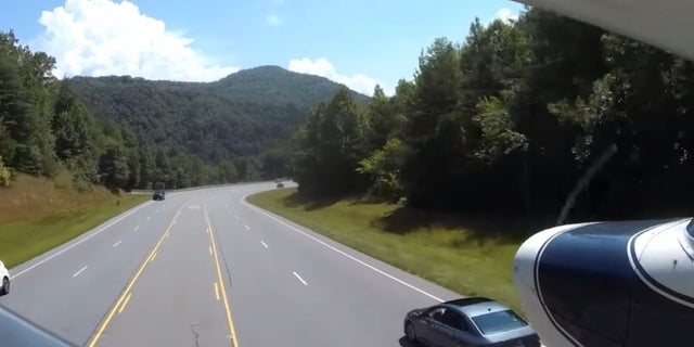 Plane makes an emergency landing on US Route 19 after it's engine fails.