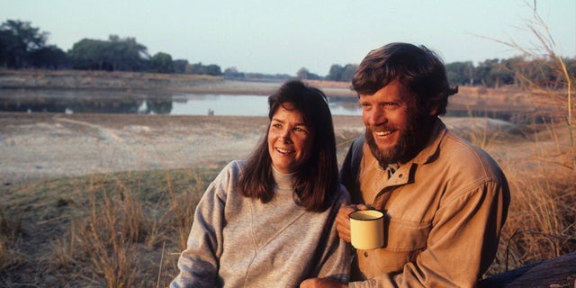 Mark and Delia Owens in the North Luangwa National Park in Zambia, September 1990.