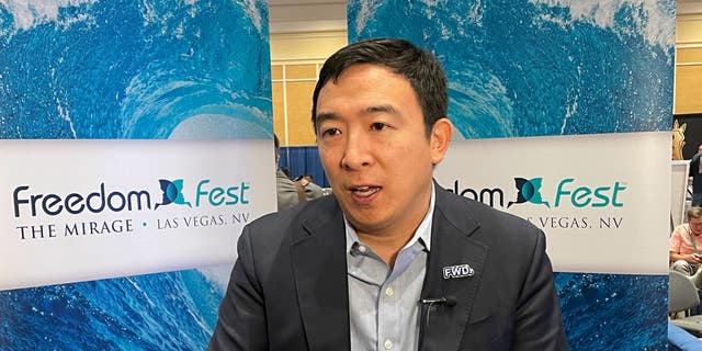 Former presidential candidate Andrew Yang speaks with Fox News Digital at the libertarian FreedomFest conference on July 16, 2022. 