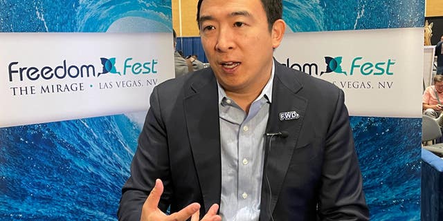 Former presidential candidate Andrew Yang speaks with Fox News Digital at the libertarian FreedomFest conference on July 16, 2022.