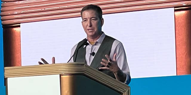 Independent journalist Glenn Greenwald spoke as a keynote speaker at FreedomFest in Las Vegas on July 13, 2022.