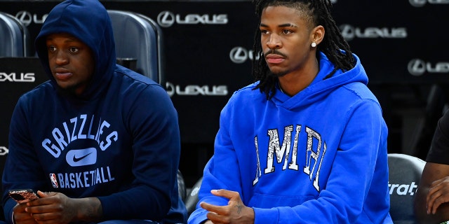 Ja Morant, #12 of the Memphis Grizzles, looks on during an NBA Summer League game against the Philadelphia 76ers at Vivint Arena on July 05, 2022 in Salt Lake City, Utah.