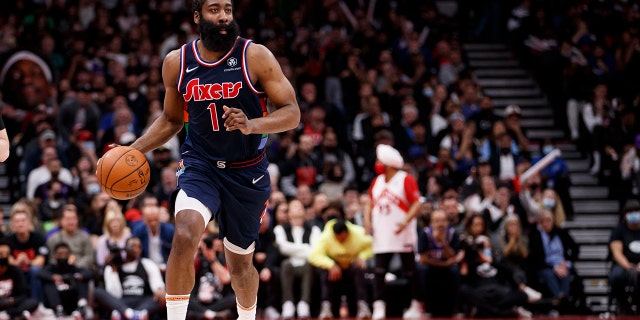 76ers, James Harden finalize 2-year deal: reports 2 James Harden, #1 of the Philadelphia 76ers, dribbles up the court in the second half of Game Four of the Eastern Conference First Round against the Toronto Raptors at Scotiabank Arena on April 23, 2022 in Toronto, Canada.