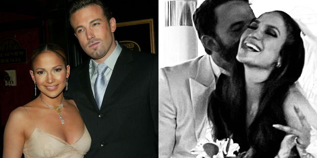 Jennifer Lopez and Ben Affleck, then and now.