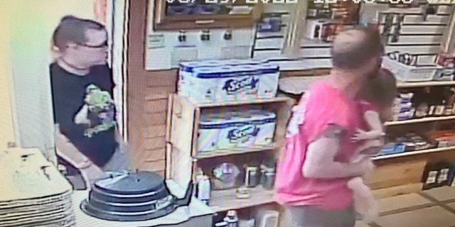 Jille Sidebotham, Nicholas Hansen and their daughter Lydia seen on surveillance video at the Coos Canyon Campground on June 29.