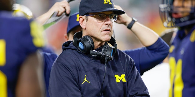 Jim Harbaugh at the 2021 Orange Bowl