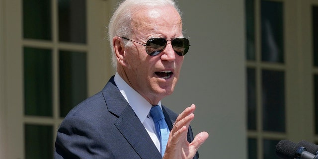 President Biden speaks in the Rose Garden of the White House in Washington, Wednesday, July 27, 2022. 