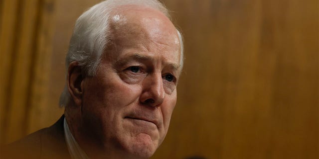 Sen.  John Cornyn, Texas speaking at the hearing "Protecting America's Children from Gun Violence" with the Senate Judiciary Committee at the U.S. Capitol on June 15, 2022, Washington, DC 
