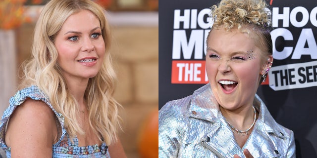 Candace Cameron Bure, left, opened a surprise package and revealed that inside was a JoJo Siwa-themed diamond art kit amid their recent feud.
