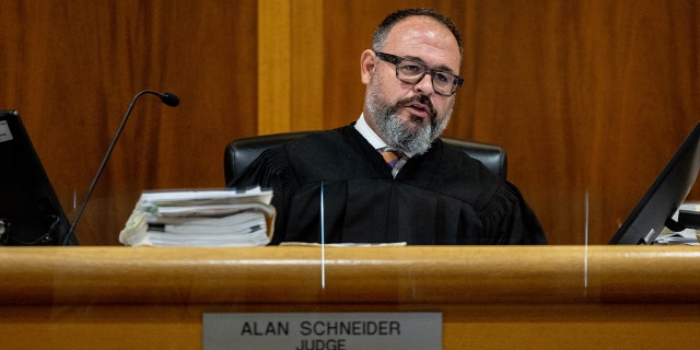 Van Nuys, CA - July 25: Superior Court Judge Alan Schneider speaking during the sentencin of Jeffrey Cooper, Hollywood architect and film academy member, who he sentenced to eight years in state prison for child molestation, after being found guilty by a jury in May of three counts of child molestation, at the Van Nuys Courthouse in Van Nuys, CA, Monday, July 25, 2022.
