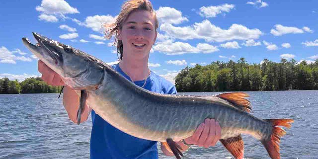 Kaiden Schrieber, 15, of the Chicago area, caught a 50-inch muskie on June 17, after spending a year researching and learning about the fish.