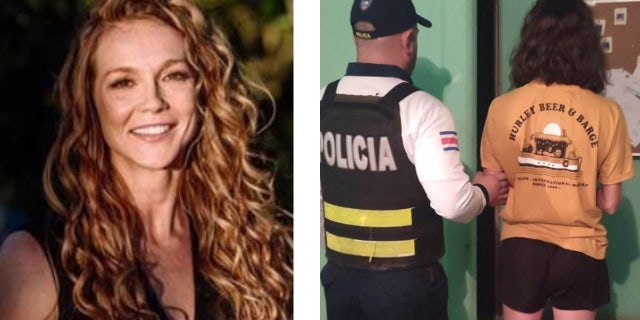 A new booking photo shows Kaitlin Armstrong from behind, after dying and cutting her hair. The photo to the right shows her appearance before fleeing the country.