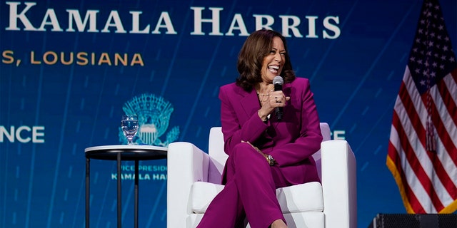 Vice President Kamala Harris gives an interview in New Orleans, Louisiana