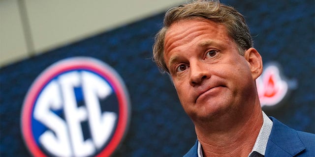 Mississippi head coach Lane Kiffin speaks during NCAA college football Southeastern Conference Media Days, Monday, July 18, 2022, in Atlanta. 