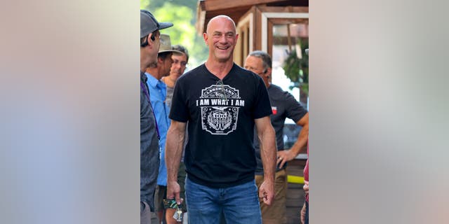 Christopher Meloni is seen on set of "Law and Order: Organized Crime" a day after a crew member was shot and killed in Brooklyn.