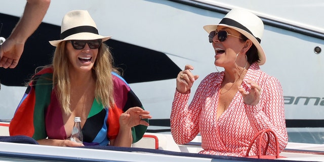 Singer LeAnn Rimes is seen with "Kardashians" star Kris Jenner sharing a laugh on a yacht in Saint-Tropez.