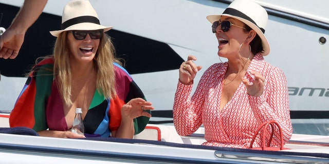 Singer LeAnn Rimes is seen with "Kardashians" star Kris Jenner sharing a laugh on a yacht in Saint-Tropez.