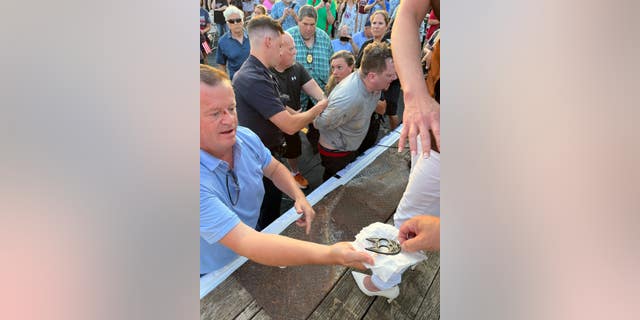 New York Republican gubernatorial candidate Rep. Lee Zeldin was attacked by a man with a weapon at a campaign stop Thursday night.