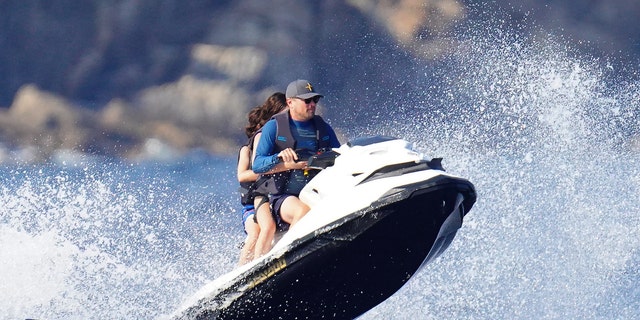 Leonardo DiCaprio was jumping some waves on a jet ski during his Saint-Tropez holiday. 