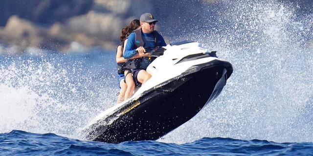 Leonardo DiCaprio was jumping some waves on a jet ski during his Saint-Tropez holiday. 