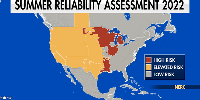 North American Energy Reliability Corporation highlighted the risk of blackouts across the western U.S. during summer.