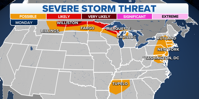 Multiple states face threat of severe storms.