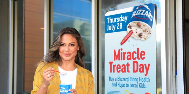 Vanessa Lachey partnered with Dairy Queen for their annual Miracle Treat Day on Thursday, July 28. The soft serve chain donates $1 for every Blizzard sold to Children's Miracle Network Hospitals.