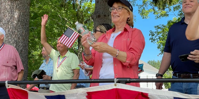 Democratic Sen. Maggie Hassan of New Hampshire, at the annual Independence Day parade in Amherst on July 4, 2022. 