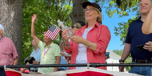 Democratic Sen. Maggie Hassan of New Hampshire, at the annual Independence Day parade in Amherst on July 4, 2022.