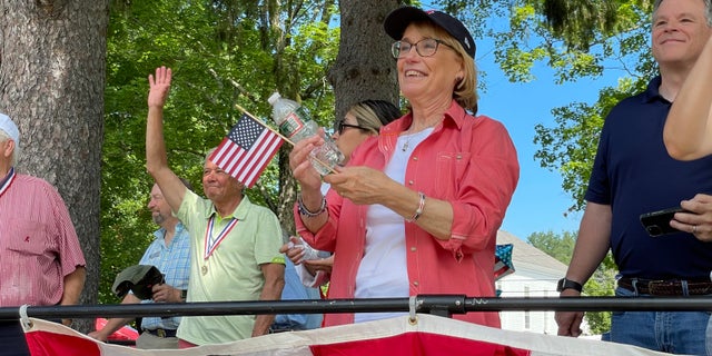 Democratic Sen. Maggie Hassan of New Hampshire, at the annual Independence Day parade in Amherst on July 4, 2022. 